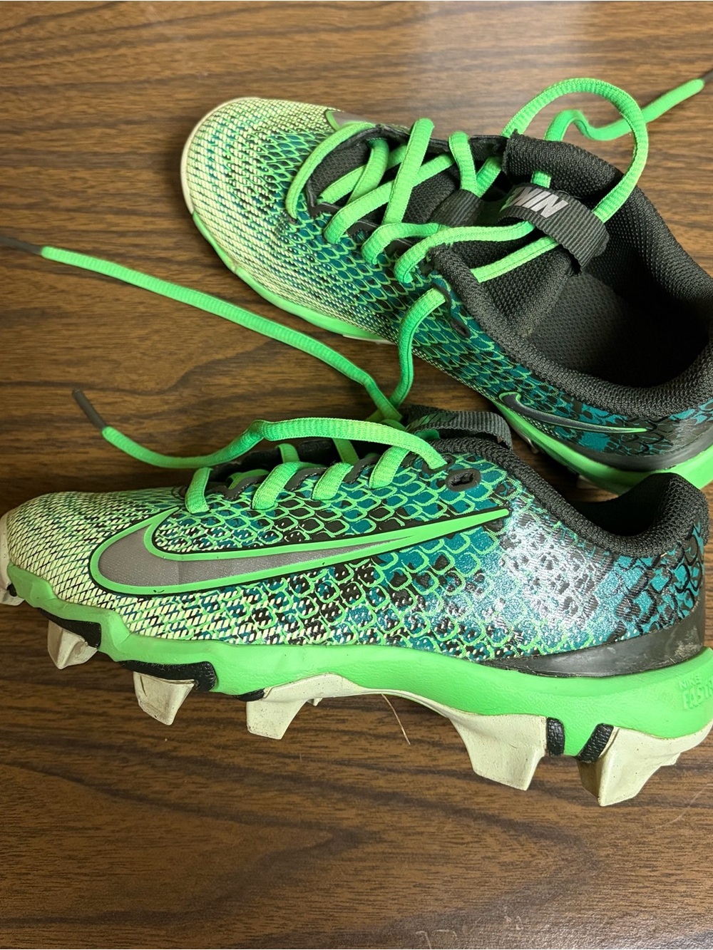 adidas Kids Green and Black Athletic Cleats